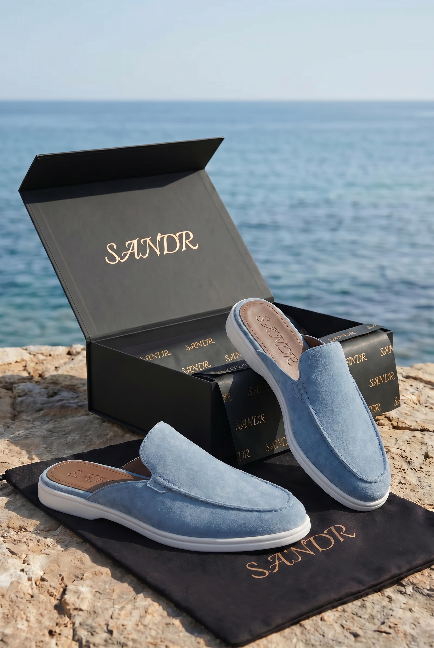 Yacht Suède Mule Light Blue