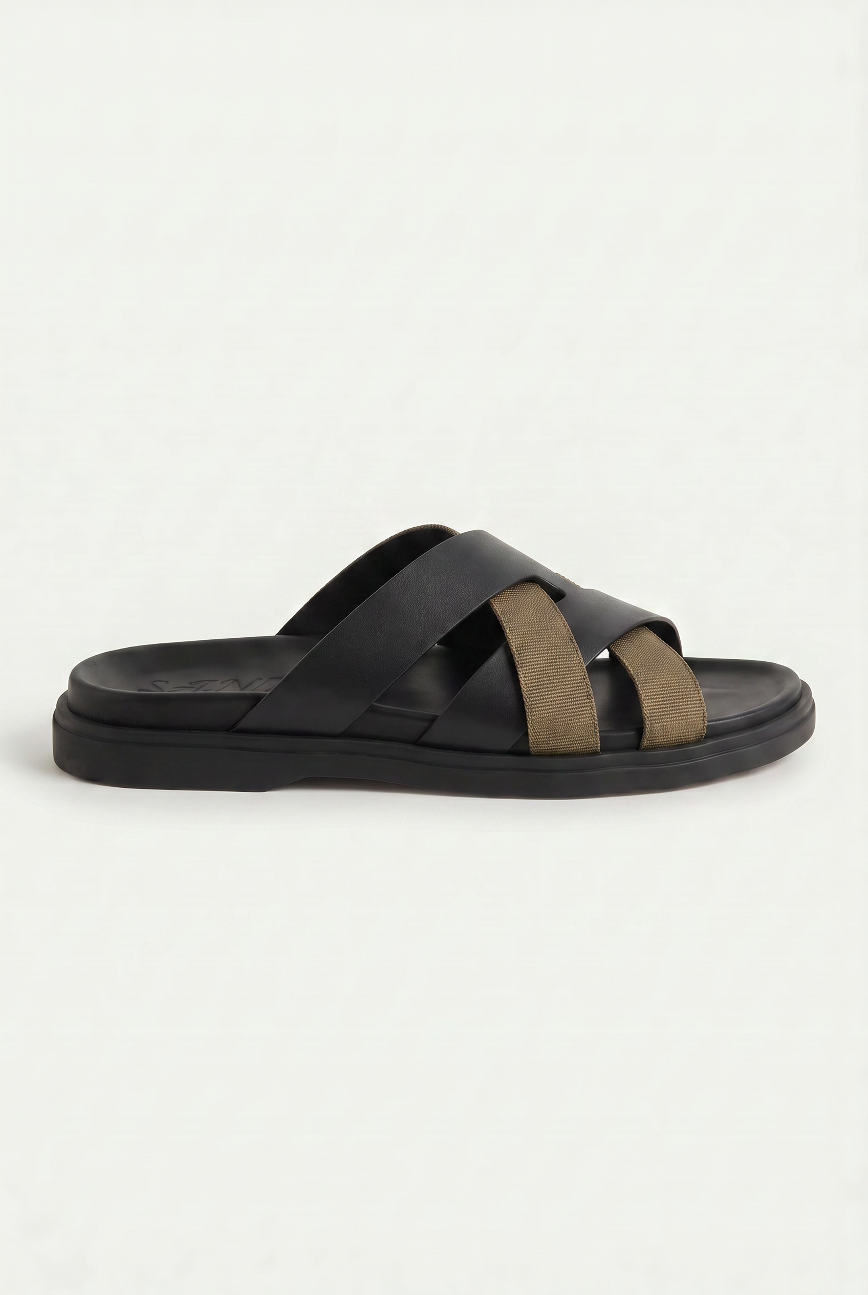 Amalfi Leather Sandal Black Tan