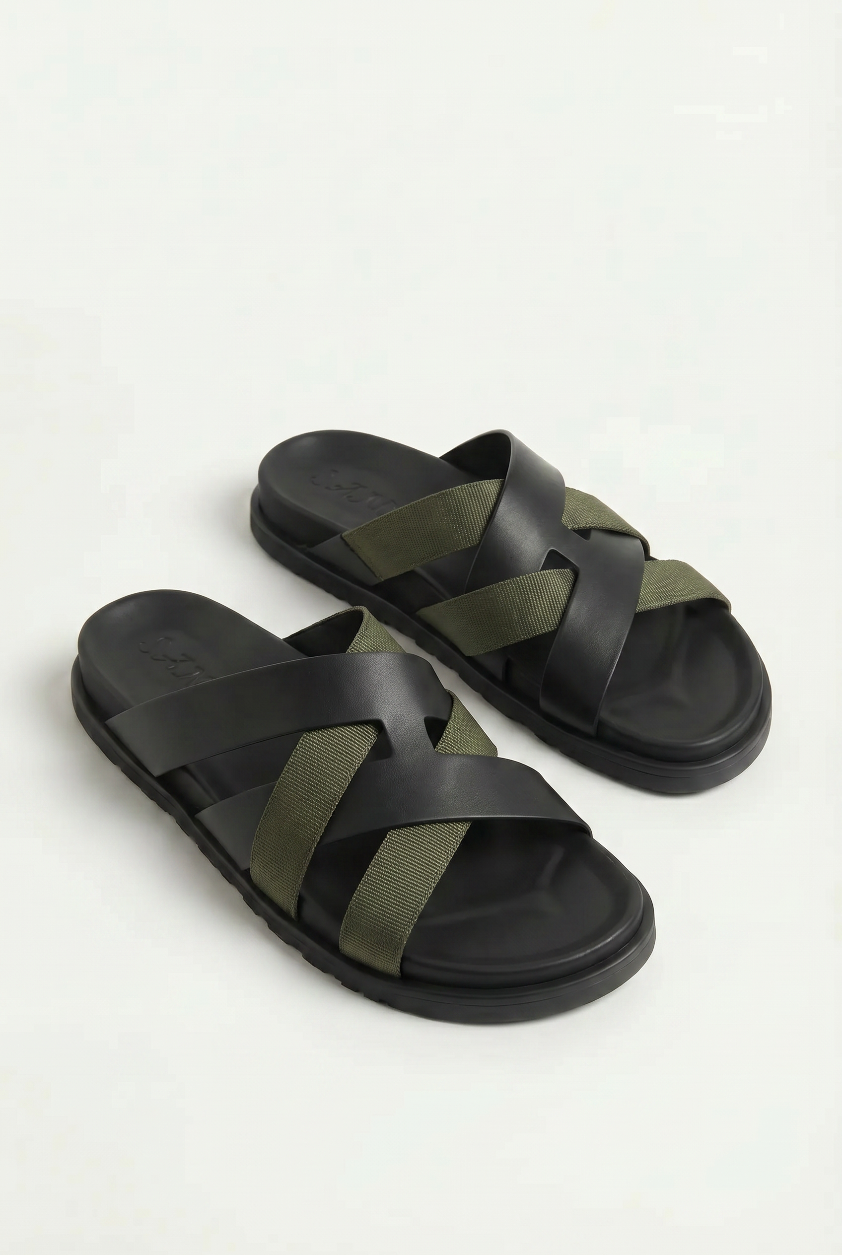 Amalfi Leather Sandal Black Olive