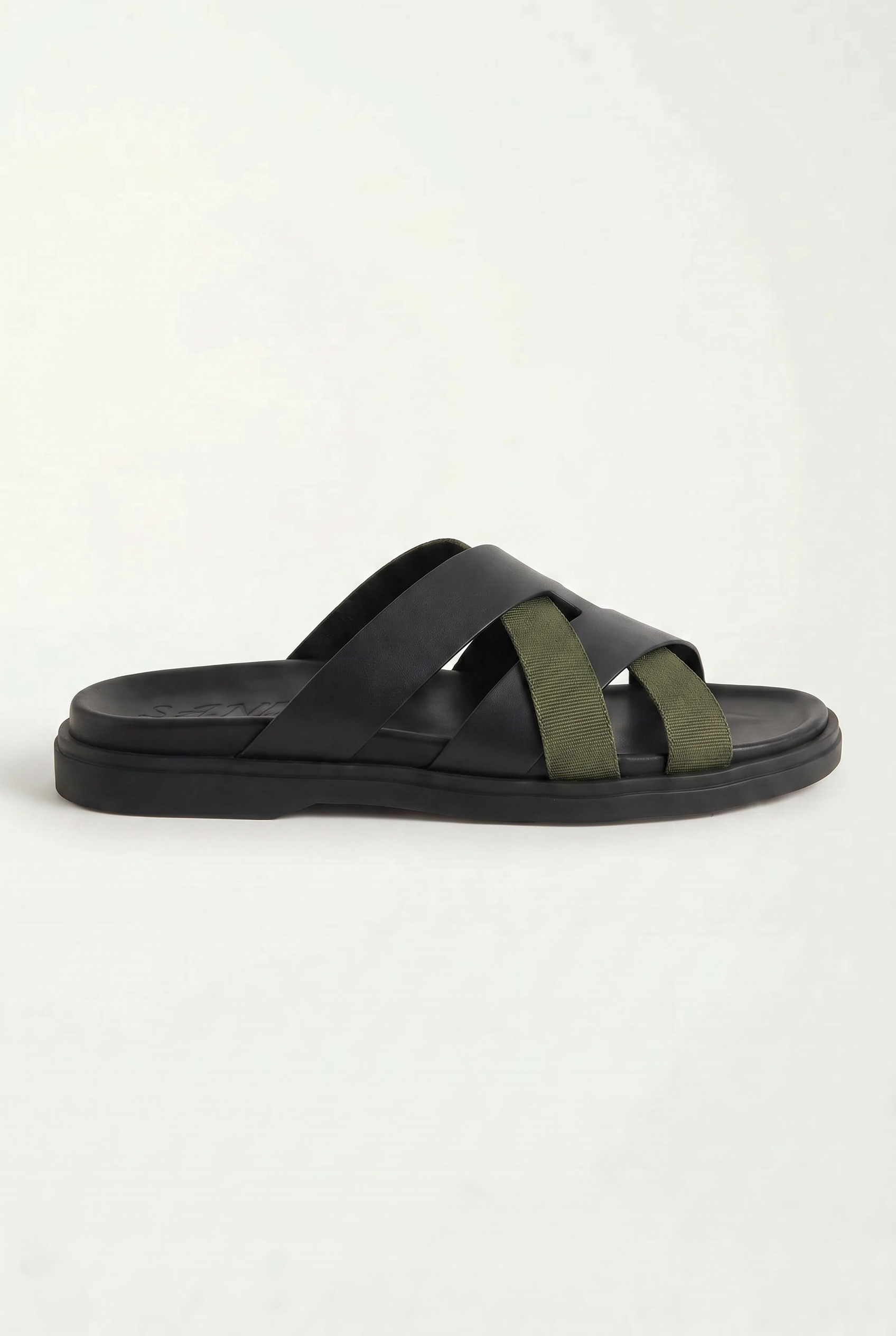 Amalfi Leather Sandal Black Olive