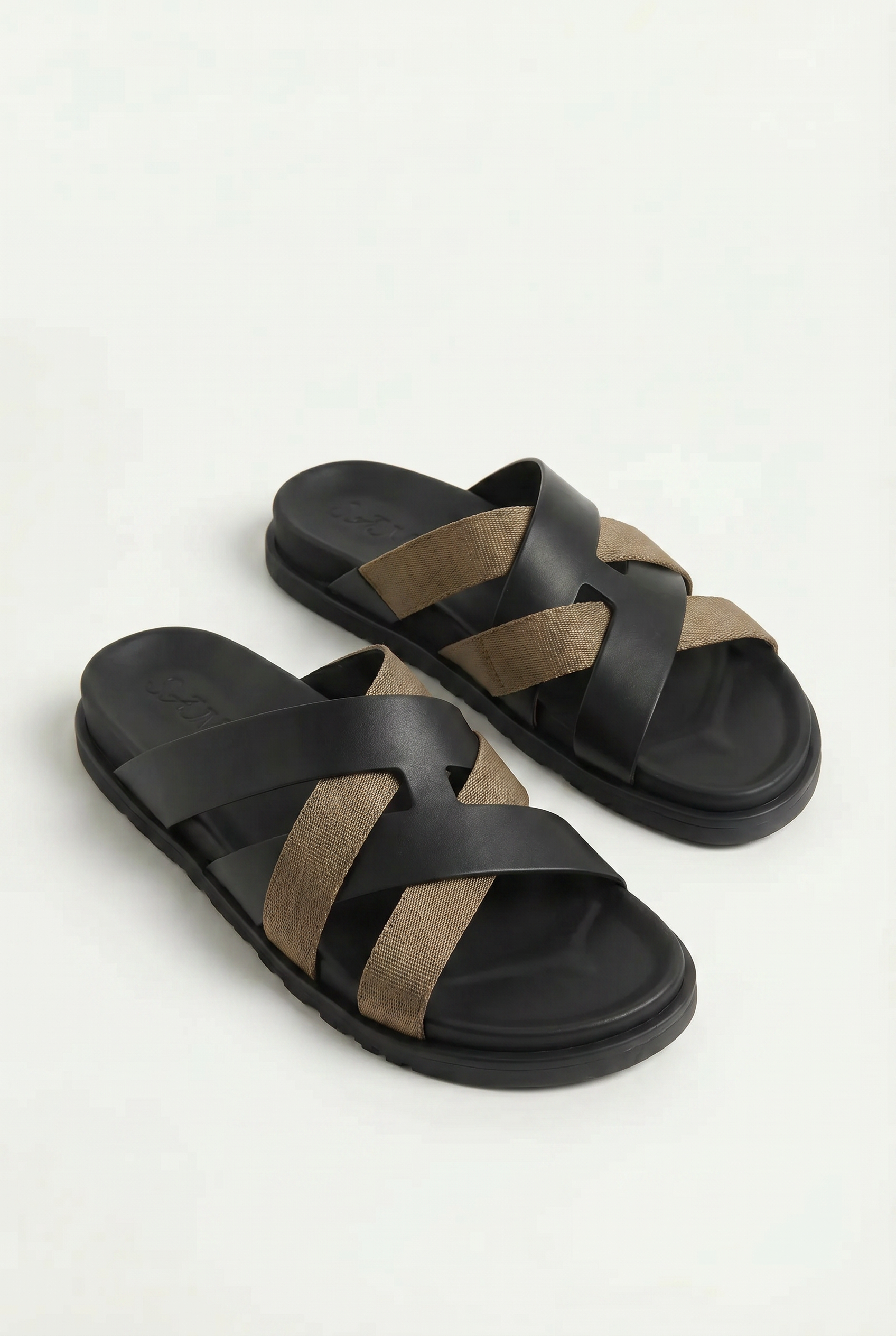 Amalfi Leather Sandal Black Tan